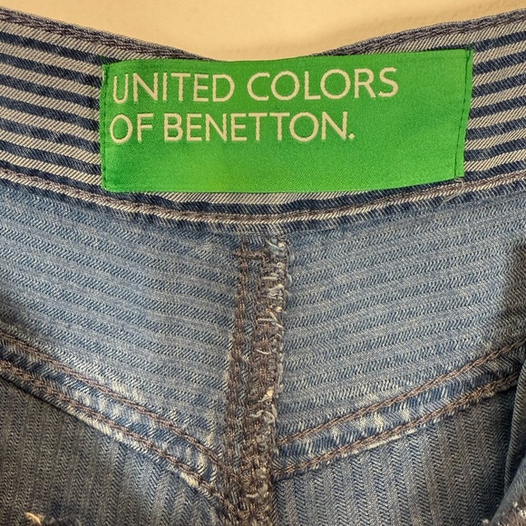 United Colors Of Benetton Blue & White Striped Ankle Length Pants Women’s Size 4 - Picture 8 of 10